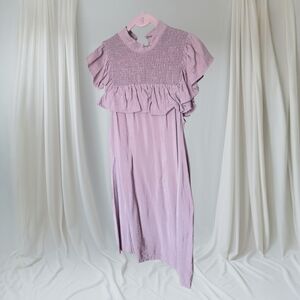 a new day Lilac Smocked Ruffle‎ Midi Dress